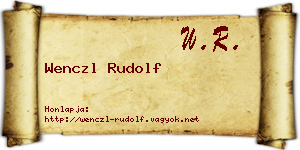 Wenczl Rudolf névjegykártya